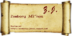 Zombory János névjegykártya