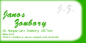 janos zombory business card